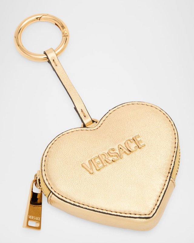 Heart-Shaped Lambskin Leather Coin Purse